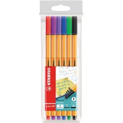 Stabilo Point 88 penna tecnica Nero, Blu, Verde, Lill , Rosso, Viola 6 pz 886