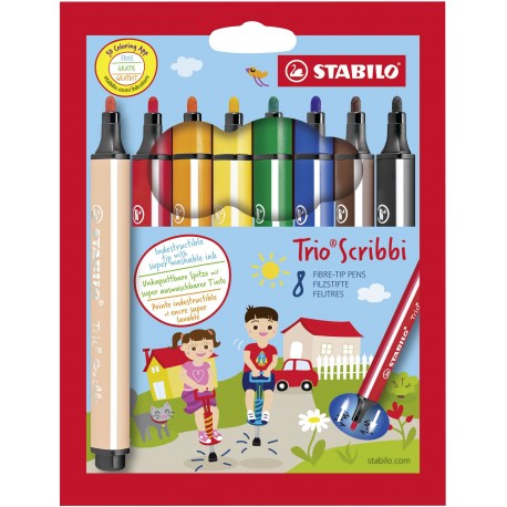 Stabilo Trio Scribbi marcatore Vivido Multicolore 8 pz 368801