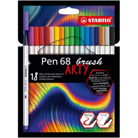 Stabilo Pen 68 brush ARTY marcatore Multicolore 18 pz 56818 21 20