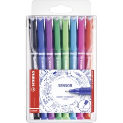 Stabilo SENSOR penna tecnica Nero, Blu, Verde, Lill , Rosa, Rosso, Turchese 8 pz 1898