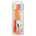 Stabilo Fineliner - point 88 NEON - Astuccio da 5 - Colori fluorescenti assortiti D8805-1