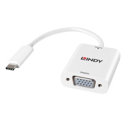 Lindy 43242 cavo e adattatore video 0,17 m VGA D Sub USB tipo C Bianco LI 43242