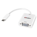 Lindy 43242 cavo e adattatore video 0,17 m VGA D-Sub USB tipo-C Bianco LI-43242