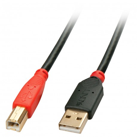 Lindy 42762 cavo USB 15 m USB 2.0 USB A USB B Nero, Rosso LI 42762