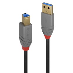 Lindy 36742 cavo USB 2 m USB 3.2 Gen 1 3.1 Gen 1 USB A USB B Nero, Grigio LI 36742