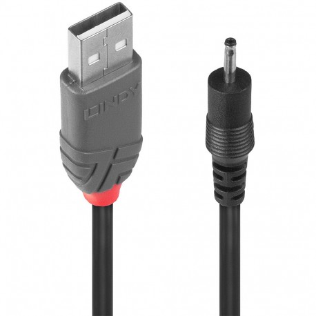 Lindy 70265 cavo di alimentazione Nero 1,5 m USB A EIAJ 01 2.5 mm, 0.7 mm