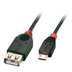 Lindy 31935 cavo USB 0,5 m USB 2.0 Micro USB B USB A Nero, Rosso