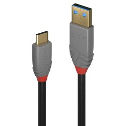 Lindy 36911 cavo USB 1 m USB C USB A Nero, Grigio