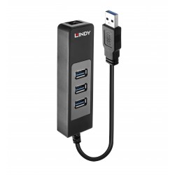 Lindy 43176 hub di interfaccia USB 3.2 Gen 1 3.1 Gen 1 Type A 5000 Mbits Nero