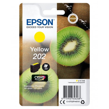 Epson Kiwi Singlepack Yellow 202 Claria Premium Ink C13T02F44010