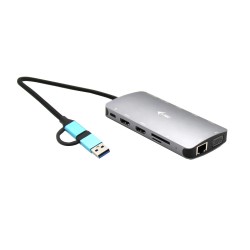 i tec USB 3.0 USB CThunderbolt 3x Display Metal Nano Dock with LAN Power Delivery 100 W CANANOTDOCKPD