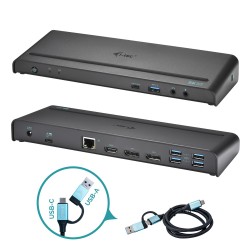 i tec USB 3.0 USB C Thunderbolt 3, 3x 4K Docking Station Power Delivery 85W CATRIPLE4KDOCKPDIT