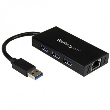 StarTech.com Hub Portatile USB 3.0 con Adattatore NIC Ethernet Gigabit Gbe in alluminio con cavo UASP ST3300GU3B