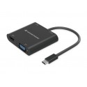 Conceptronic DONN09B cavo e adattatore video 0,2 m USB tipo-C HDMI + VGA D-Sub + USB Type-A + 3.5mm Nero