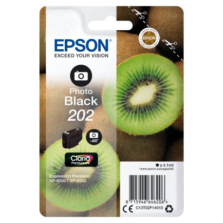 Epson Kiwi Singlepack Photo Black 202 Claria Premium Ink C13T02F14010