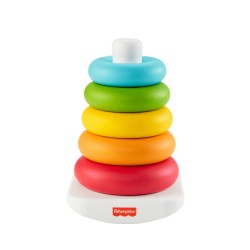 Fisher Price Piramide 5 Anelli Eco, in Materiali Vegetali, Giocattolo Impilabile per Bambini 6 Mesi GRF09