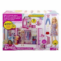 Mattel Armadio dei Sogni Playset con bambola bionda, largo pi di 60 cm, 15 aree per riporre gli accessori, specchio, ...
