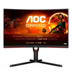 AOC CQ27G3SUBK Monitor PC 68,6 cm 27 2560 x 1440 Pixel Quad HD LED Nero, Rosso