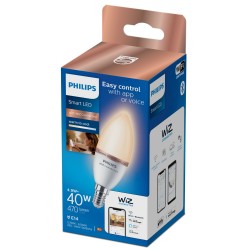 Philips LED Lampadina Smart Dimmerabile Luce Bianca da Calda a Fredda Attacco E14 40W Candela 929002448721