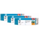 HP 91 3-pack 775-ml Photo Black DesignJet Pigment Ink Cartridges cartuccia dinchiostro 1 pz Originale Nero per foto C9481A