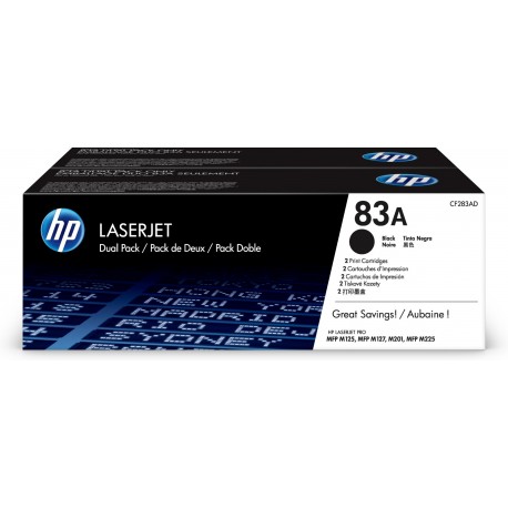 HP Confezione doppia di cartucce toner originali nero 83A LaserJet CF283AD