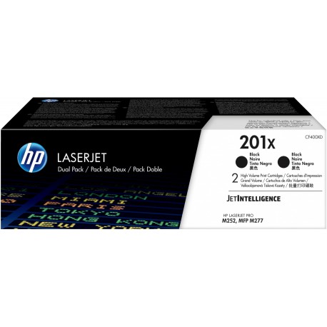 HP Confezione da 2 cartucce toner nero originale ad alta capacit LaserJet 201X CF400XD