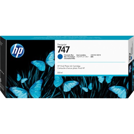 HP Cartuccia di inchiostro blu cromatico 747 DesignJet da 300 ml P2V85A